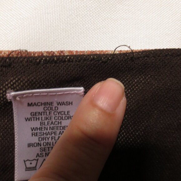 4/$14 NINE & CO womens NINE WEST skirt STRETCH rose PINK midi BROWN SIZE M - Picture 6 of 7